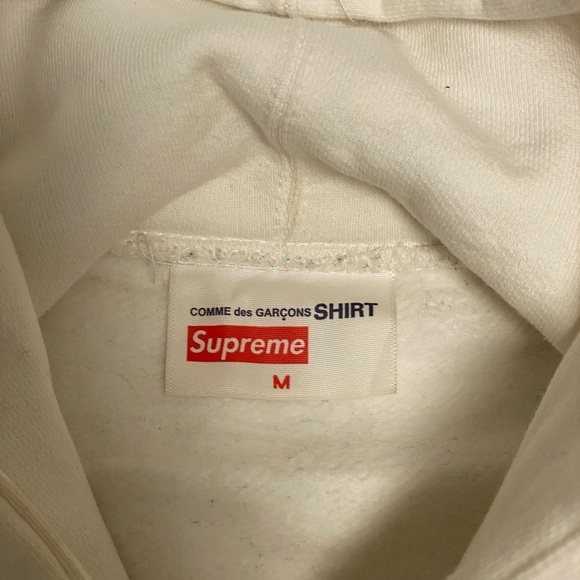 CDG x SUPREME Split Logo Hoodie White - Picture 4 of 6